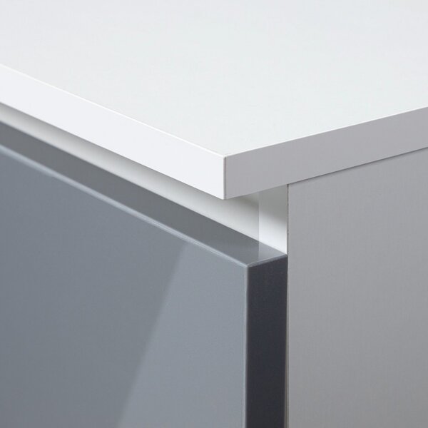 Ak furniture Noční stolek CL2 40 cm bílý/šedý lesk