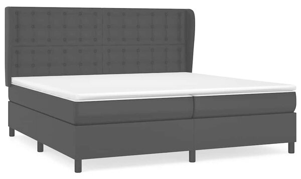 Box spring postel s matrací černá 200x200 cm umělá kůže 3129051
