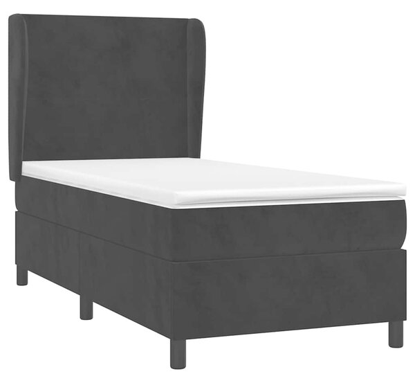 Box spring postel s matrací černá 80 x 200 cm samet 3129059