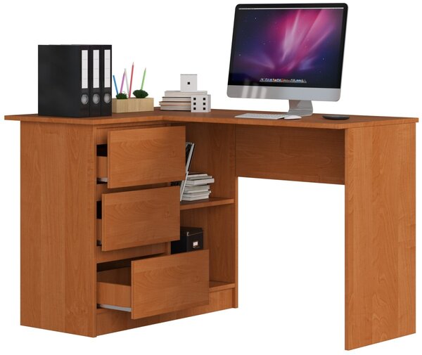 Ak furniture Rohový psací stůl B16 124 cm olše levý