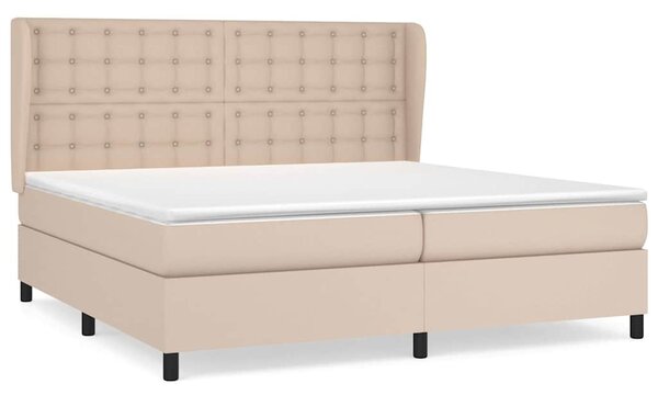 Box spring postel s matrací cappuccino 200 x 200 cm umělá kůže 3129056