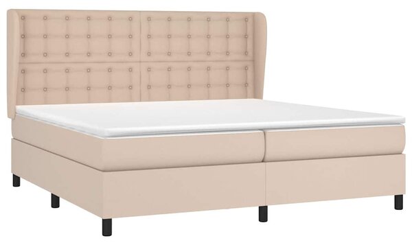 Box spring postel s matrací cappuccino 200 x 200 cm umělá kůže 3129056