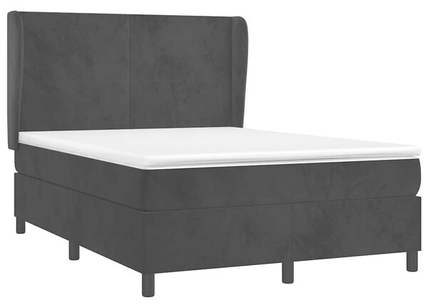 Box spring postel s matrací černá 140 x 190 cm samet 3129089