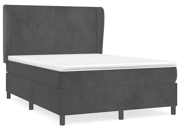 Box spring postel s matrací černá 140 x 190 cm samet 3129089