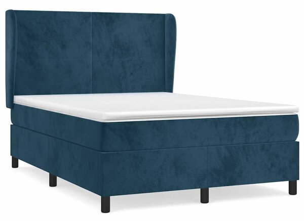 Box spring postel s matrací tmavě modrá 140x190 cm samet 3129091
