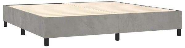 Box spring postel s matrací světle šedá 200x200 cm samet 3129291