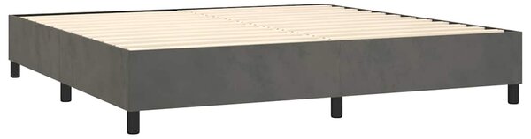 Box spring postel s matrací tmavě šedá 200x200 cm samet 3132880