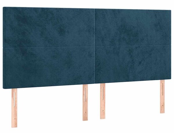 Box spring postel s matrací tmavě modrá 200x200 cm samet 3129115