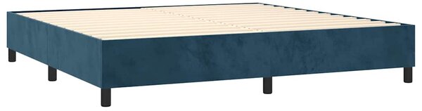 Box spring postel s matrací tmavě modrá 200x200 cm samet 3129115
