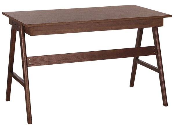 Pracovní stůl SHESLAY Tmavě hnědá 120 cm 70 cm se zásuvkami