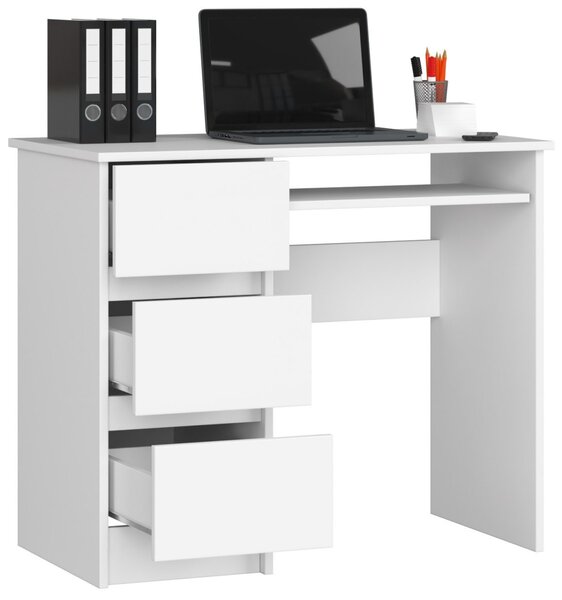 Ak furniture Psací stůl A-6 90 cm bílý levý