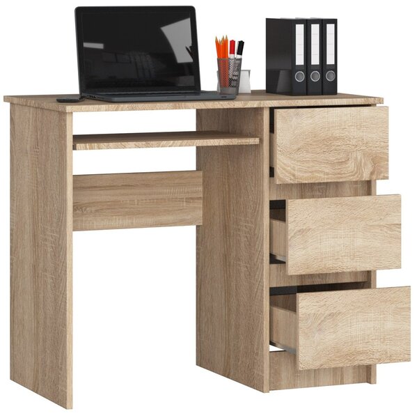Ak furniture Psací stůl A-6 90 cm dub sonoma pravý