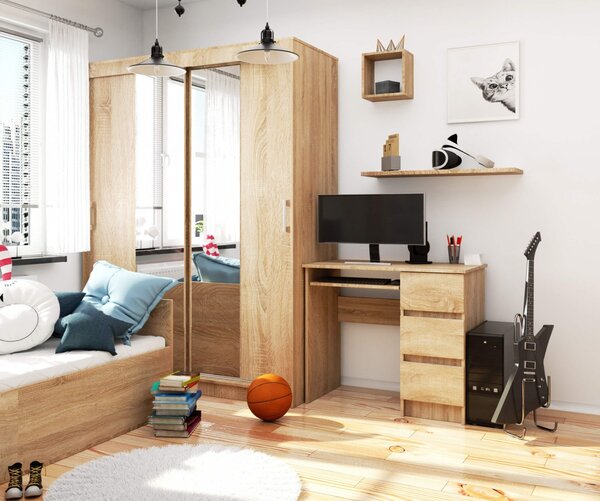 Ak furniture Psací stůl A-6 90 cm dub sonoma pravý