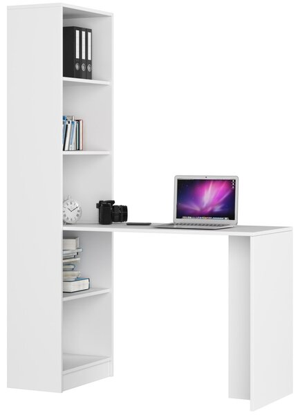 Ak furniture Psací stůl s regálem Smart bílý