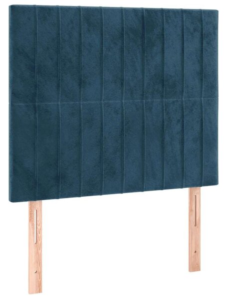 Box spring postel s matrací tmavě modrá 90x190 cm samet 3129307