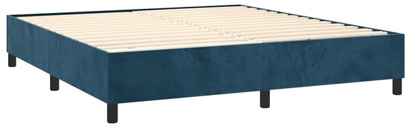 Box spring postel s matrací tmavě modrá 160x200 cm samet 3129343