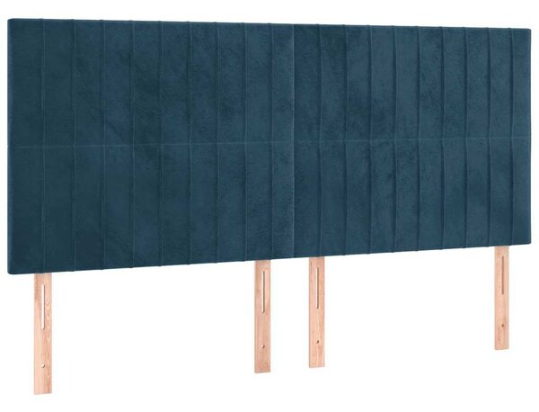Box spring postel s matrací tmavě modrá 160x200 cm samet 3129343