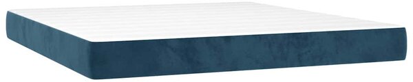 Box spring postel s matrací tmavě modrá 160x200 cm samet 3129343