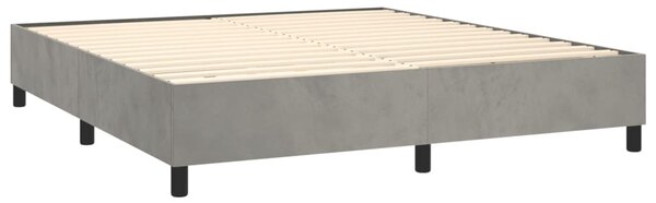 Box spring postel s matrací světle šedá 160x200 cm samet 3137731