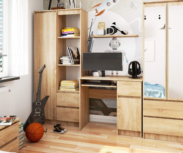 Ak furniture Psací stůl PIKSEL 90 cm dub sonoma pravý
