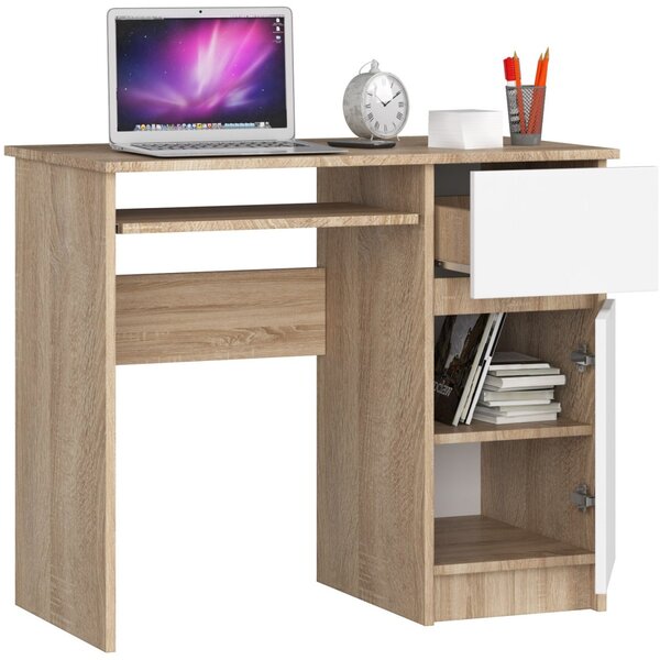 Ak furniture Psací stůl PIKSEL 90 cm dub sonoma/bílý pravý