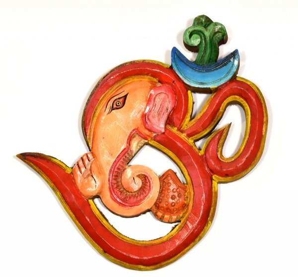 Ganesh Óm, ručně malované dřevo