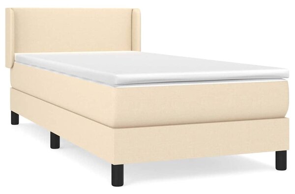 Box spring postel s matrací krémová 140x190 cm textil 3129550