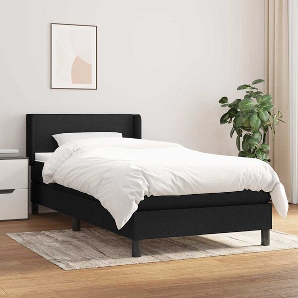 Box spring postel s matrací černá 80 x 200 cm textil 3129507