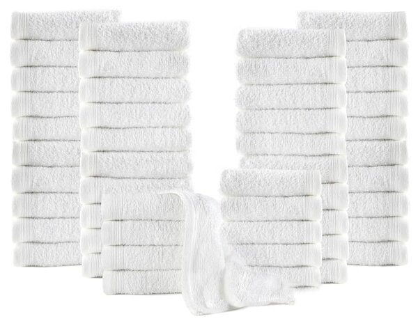 Ručníky pro hosty 50 ks bavlna 350 g/m² 30 x 30 cm bílé