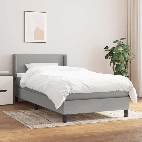Box spring postel s matrací světle šedá 80 x 200 cm textil 3129505