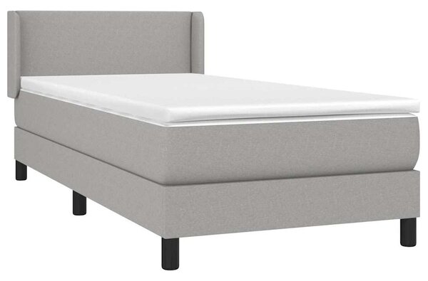 Box spring postel s matrací světle šedá 80 x 200 cm textil 3129505