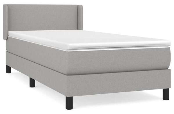 Box spring postel s matrací světle šedá 80 x 200 cm textil 3129505