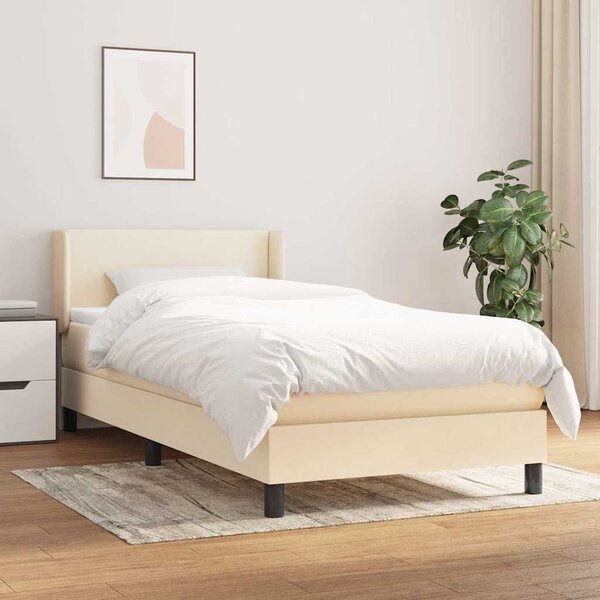 Box spring postel s matrací krémová 80 x 200 cm textil 3129510