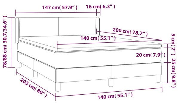 Box spring postel s matrací černá 140x200 cm umělá kůže 3130661