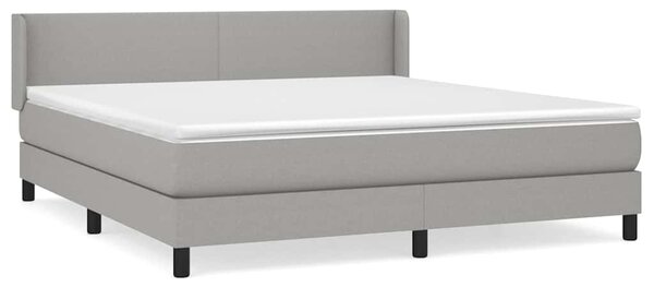 Box spring postel s matrací světle šedá 160 x 200 cm textil 3129561