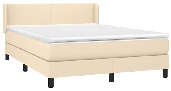 Box spring postel s matrací krémová 140x190 cm textil 3129550
