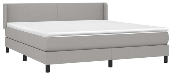 Box spring postel s matrací světle šedá 160 x 200 cm textil 3129561