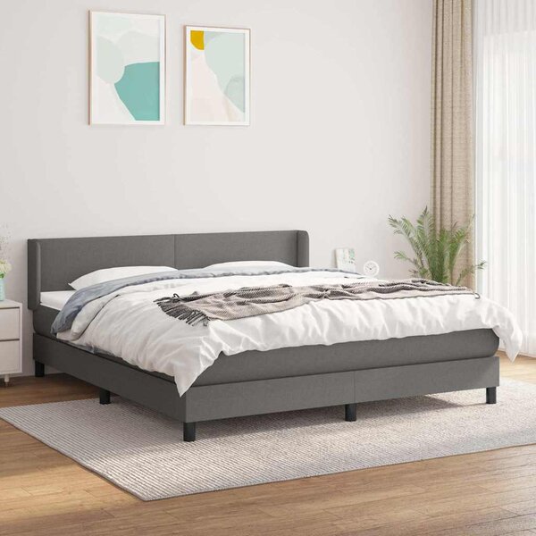Box spring postel s matrací tmavě šedá 160x200 cm textil 3129562
