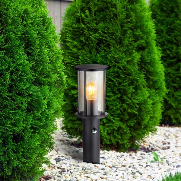 Globo Stojací lampa Gracey, černá, s čidlem, 45 cm, IP54, E27, stmívatelný, Černá, kov