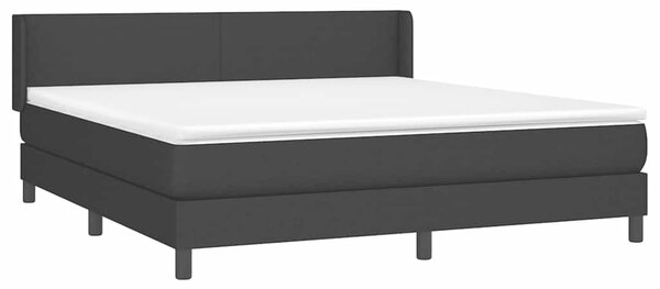 Box spring postel s matrací černá 160x200 cm textil 3129563
