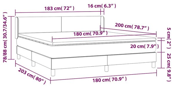 Box spring postel s matrací tmavě šedá 160x200 cm textil 3129562