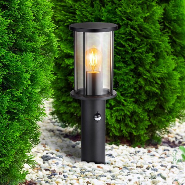 Globo Stojací lampa Gracey, černá, s čidlem, 45 cm, IP54, E27, stmívatelný, Černá, kov