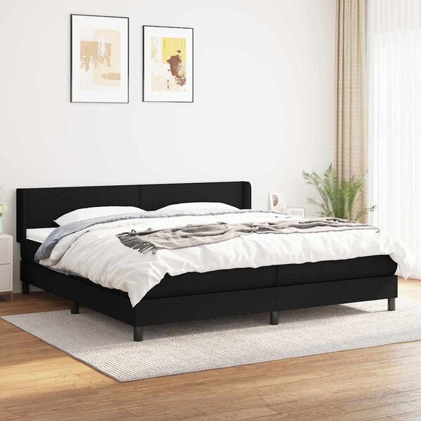 Box spring postel s matrací černá 200x200 cm textil 3129579