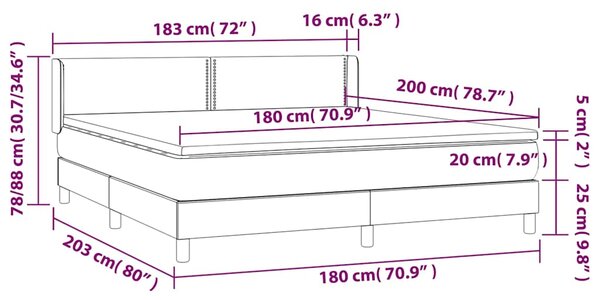 Box spring postel s matrací černá 180x200 cm umělá kůže 3130733