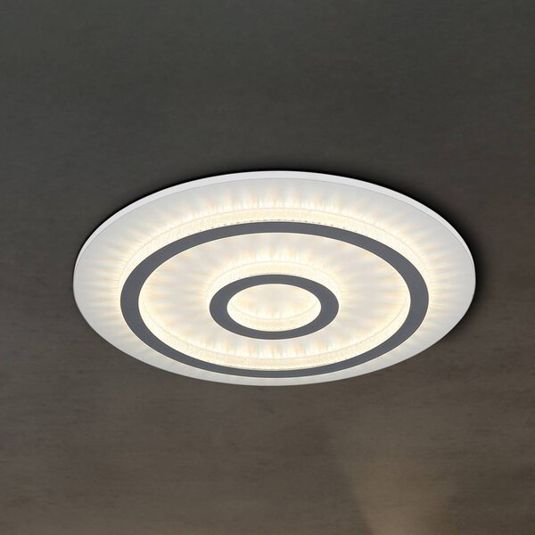 Globo LED stropní svítidlo Jayden, bílé/antracitové, stmívatelné, stmívatelný, Bílá / opál, Obývací pokoj / jídelna, kov