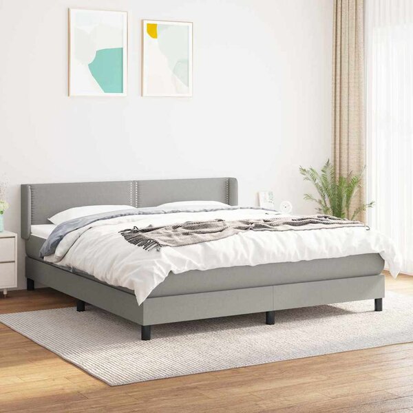 Box spring postel s matrací světle šedá 180 x 200 cm textil 3129649