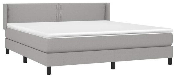 Box spring postel s matrací světle šedá 180 x 200 cm textil 3129649