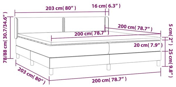 Box spring postel s matrací tmavě šedá 200x200 cm samet 3130920