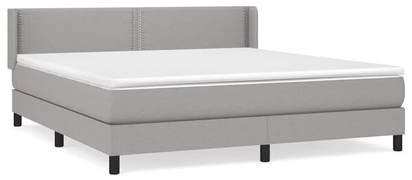 Box spring postel s matrací světle šedá 180 x 200 cm textil 3129649