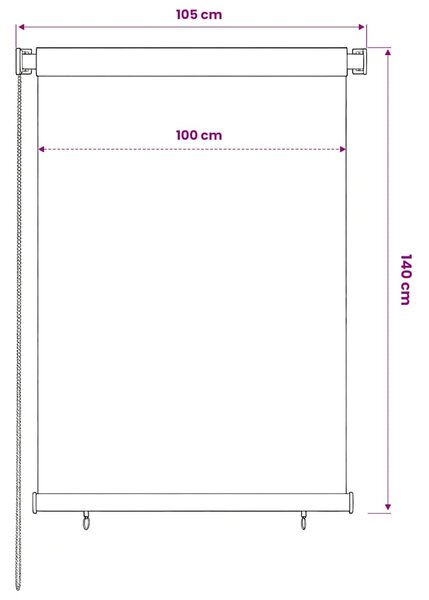 Venkovní roleta 105 (Š) x 140 (V) cm hnědá HDPE 312967